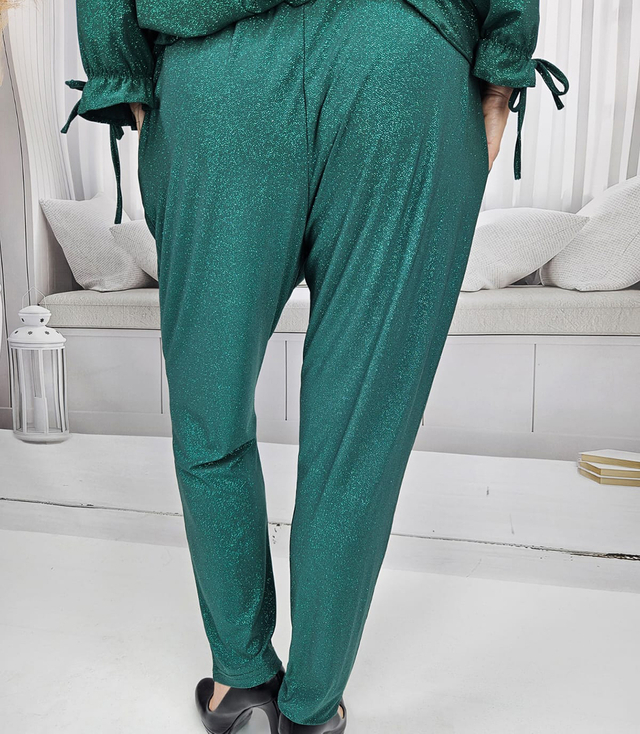 Pantaloni evazați eleganți cu cravată în talie CLARA