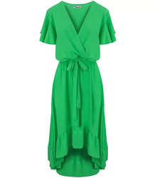 Rochie MAXI plic cu volan spaniol
