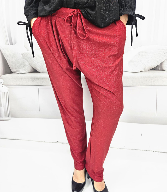 Pantaloni evazați eleganți cu cravată în talie CLARA