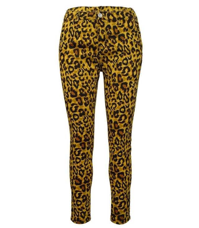 Pantaloni skinny animal cu talie super inalta