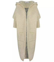 Pulover cardigan lung cu lână NEVER LOOK BACK